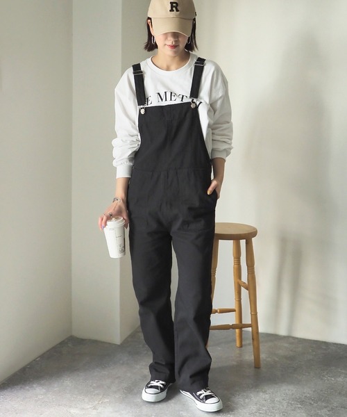 Riberry（リベリー）の「ツイルサロペット（サロペット/オーバーオール・レディース・ブラック/ベージュ/オフホワイト・MEDIUM）」の7枚目の写真