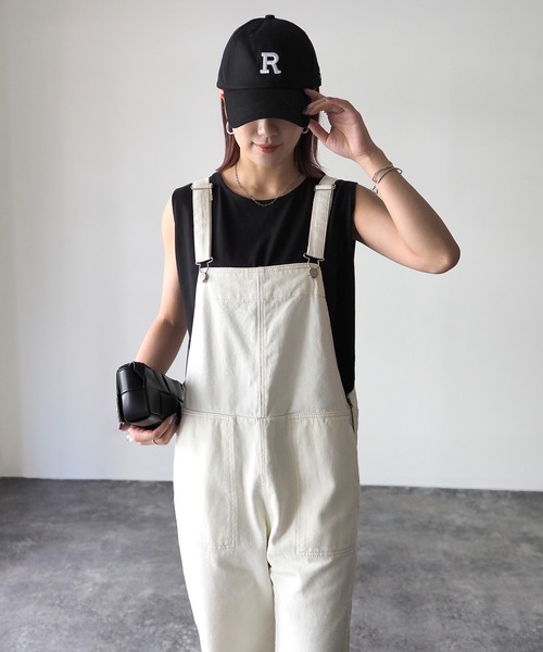 Riberry（リベリー）の「ツイルサロペット（サロペット/オーバーオール・レディース・ブラック/ベージュ/オフホワイト・MEDIUM）」の12枚目の写真