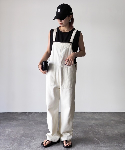 Riberry（リベリー）の「ツイルサロペット（サロペット/オーバーオール・レディース・ブラック/ベージュ/オフホワイト・MEDIUM）」の14枚目の写真