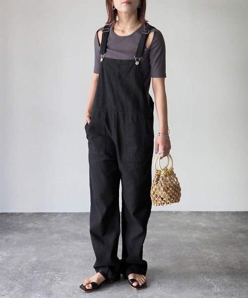 Riberry（リベリー）の「ツイルサロペット（サロペット/オーバーオール・レディース・ブラック/ベージュ/オフホワイト・MEDIUM）」の17枚目の写真