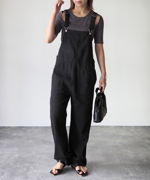 Riberry（リベリー）の「ツイルサロペット（サロペット/オーバーオール・レディース・ブラック/ベージュ/オフホワイト・MEDIUM）」の18枚目の写真