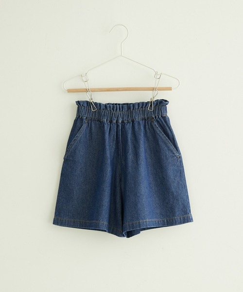 ROPE' PICNIC（ロペピクニック）の「【KIDS】ウエストフリルデニムキュロットパンツ（その他パンツ・キッズ・ネイビー/サックスブルー・110/120/130/140/150）」の3枚目の写真