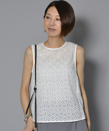 AMERICAN RAG CIE | コットンレースノースリーブブラウス/207-AJI-L151-BU100(シャツ/ブラウス)