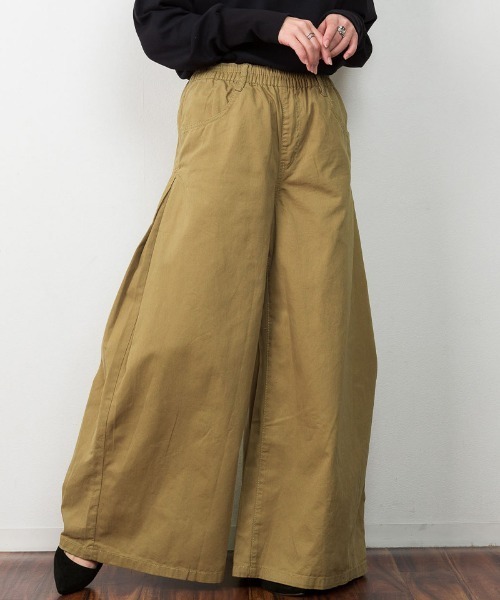 atONE(アットワン)の「atONE ウエストゴムツイルバギーパンツ(その他パンツ・レディース・ブラック/カーキ/ベージュ・L/LL/3L/4L/M)」の1枚目の写真