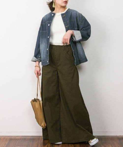 atONE(アットワン)の「atONE ウエストゴムツイルバギーパンツ(その他パンツ・レディース・ブラック/カーキ/ベージュ・L/LL/3L/4L/M)」の19枚目の写真