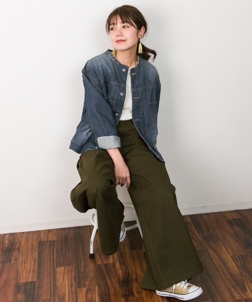 atONE(アットワン)の「atONE ウエストゴムツイルバギーパンツ(その他パンツ・レディース・ブラック/カーキ/ベージュ・L/LL/3L/4L/M)」の21枚目の写真