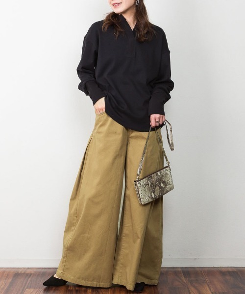 atONE(アットワン)の「atONE ウエストゴムツイルバギーパンツ(その他パンツ・レディース・ブラック/カーキ/ベージュ・L/LL/3L/4L/M)」の13枚目の写真
