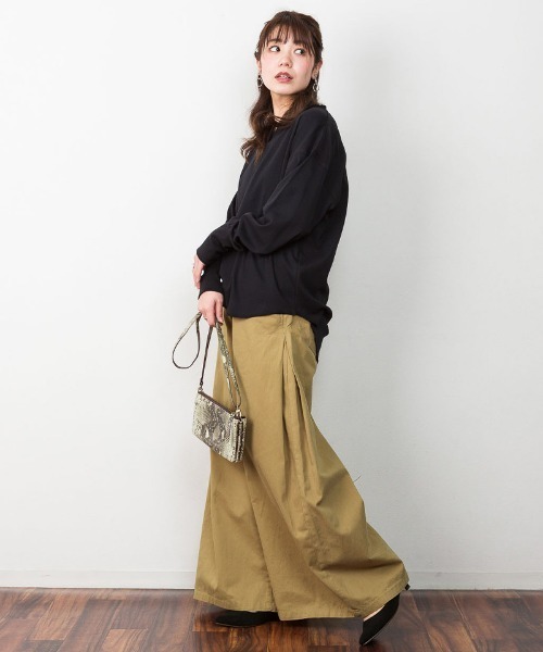atONE(アットワン)の「atONE ウエストゴムツイルバギーパンツ(その他パンツ・レディース・ブラック/カーキ/ベージュ・L/LL/3L/4L/M)」の14枚目の写真
