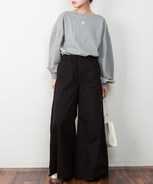 atONE(アットワン)の「atONE ウエストゴムツイルバギーパンツ(その他パンツ・レディース・ブラック/カーキ/ベージュ・L/LL/3L/4L/M)」の7枚目の写真