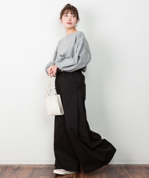 atONE(アットワン)の「atONE ウエストゴムツイルバギーパンツ(その他パンツ・レディース・ブラック/カーキ/ベージュ・L/LL/3L/4L/M)」の8枚目の写真