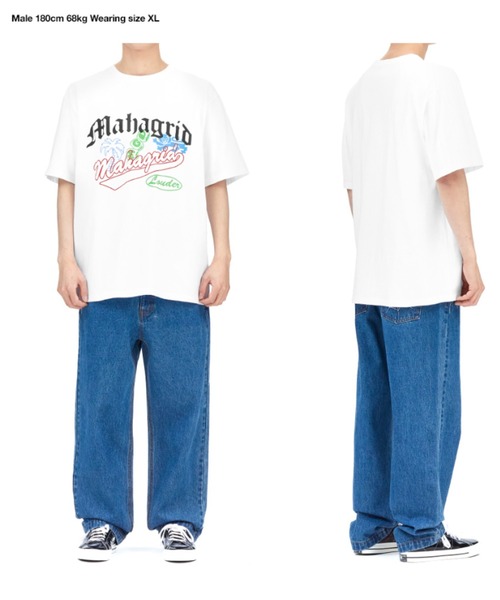 tシャツ 「mahagrid/マハグリッド」OVERLAP TEE/オーバーラップ 半袖 カットソー レディース メンズ MAHAGRID tシャツ 「mahagrid/マハグリッド」OVERLAP TEE