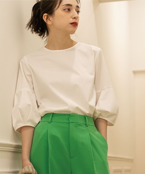 ランタンスリーブブラウス【UV/イージーケア/洗濯機洗い可】