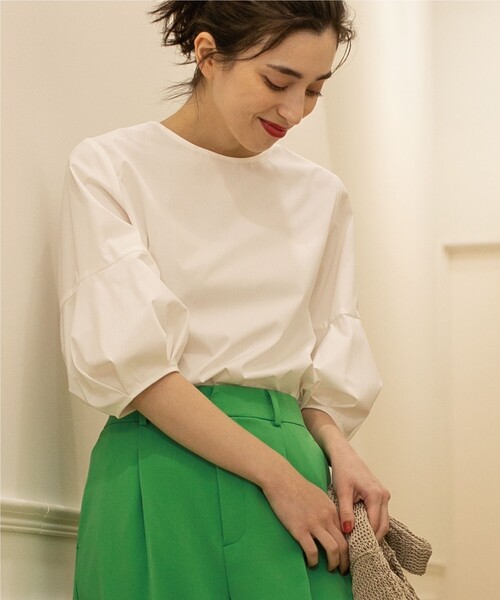 ランタンスリーブブラウス【UV/イージーケア/洗濯機洗い可】