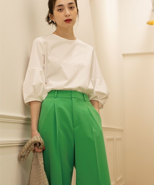 ランタンスリーブブラウス【UV/イージーケア/洗濯機洗い可】