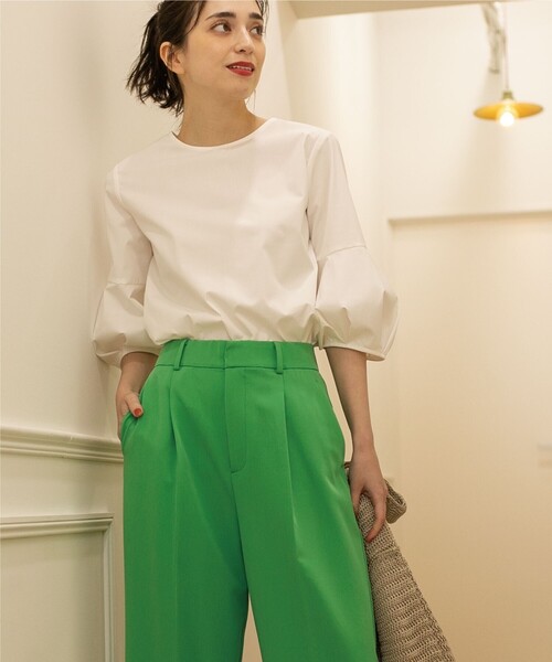 ランタンスリーブブラウス【UV/イージーケア/洗濯機洗い可】