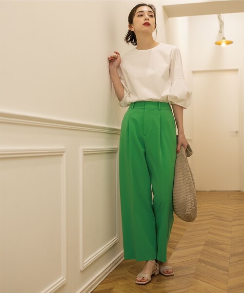 ランタンスリーブブラウス【UV/イージーケア/洗濯機洗い可】