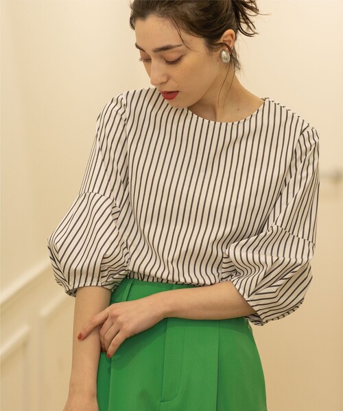 ランタンスリーブブラウス【UV/イージーケア/洗濯機洗い可】