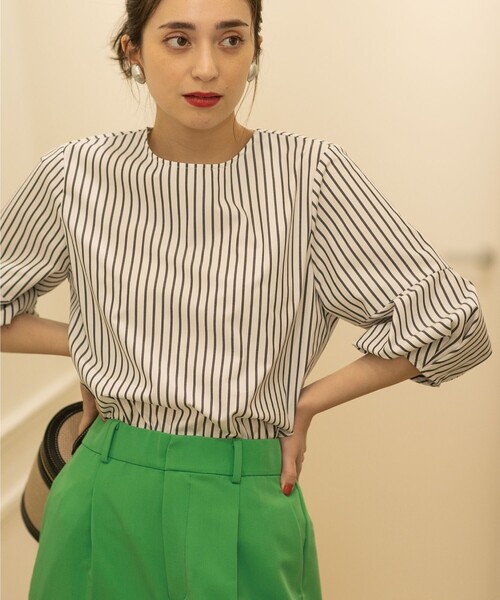 ランタンスリーブブラウス【UV/イージーケア/洗濯機洗い可】