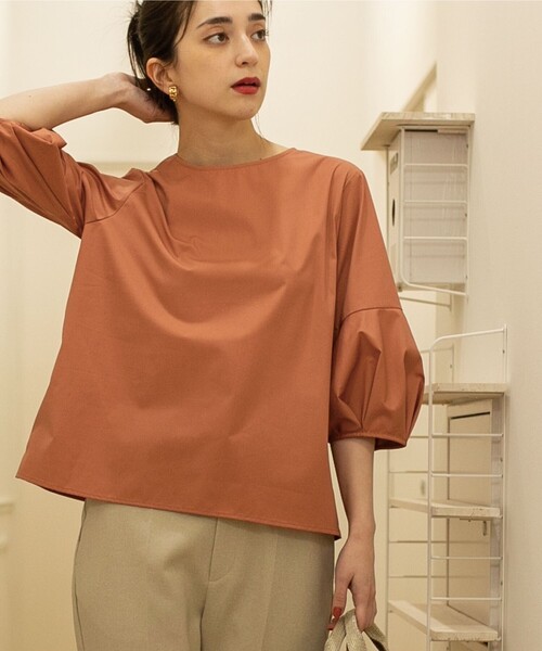 OPAQUE.CLIP(オペークドットクリップ)の「◆ランタンスリーブブラウス【UV/イージーケア/洗濯機洗い可】(シャツ/ブラウス・レディース・レンガ/ベージュ系7/ホワイト系5/ブルー系2/オフホワイト/ブラック・36/38/40/42)」の21枚目の写真