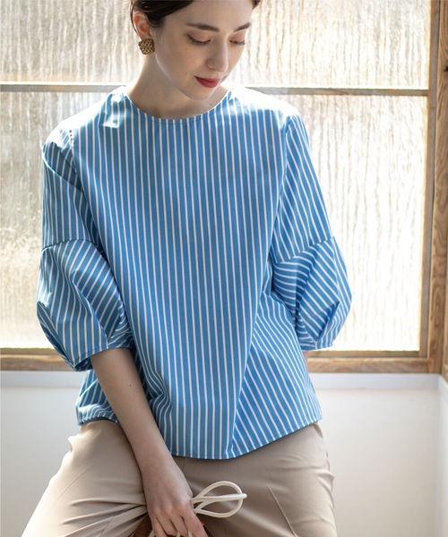 ランタンスリーブブラウス【UV/イージーケア/洗濯機洗い可】
