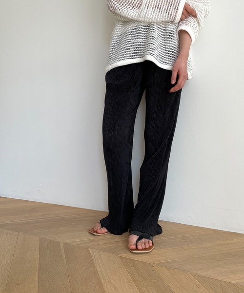 El mar（エルマール）の「El mar(エルマール) 楊柳フレアパンツ（その他パンツ・レディース・ブラック/アイボリー・ONE SIZE）」の2枚目の写真