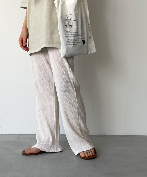 El mar（エルマール）の「El mar(エルマール) 楊柳フレアパンツ（その他パンツ・レディース・ブラック/アイボリー・ONE SIZE）」の4枚目の写真