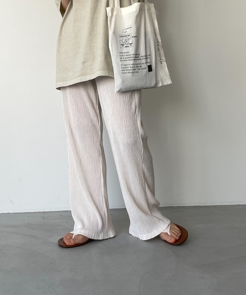 El mar（エルマール）の「El mar(エルマール) 楊柳フレアパンツ（その他パンツ・レディース・ブラック/アイボリー・ONE SIZE）」の3枚目の写真