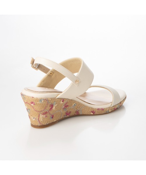 Riz raffinee（リズラフィーネ）の「ダブルストラップウエッジサンダル（サンダル・レディース・シルバー系その他/その他18/アイボリー・S/M/L）」の5枚目の写真