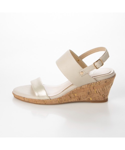 Riz raffinee（リズラフィーネ）の「ダブルストラップウエッジサンダル（サンダル・レディース・シルバー系その他/その他18/アイボリー・S/M/L）」の9枚目の写真