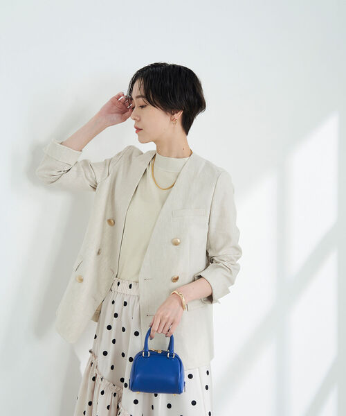 NOLLEY’S Sophi（ノーリーズソフィ）の「《手洗い可能》綿アセラメノースリーブハイネックプルオーバーニット（ニット/セーター・レディース・ブラック/サックスブルー/シルバー/ゴールド・38/36）」の12枚目の写真