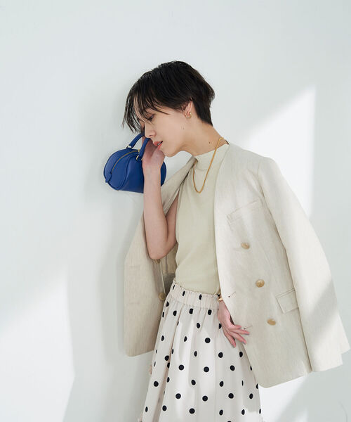 NOLLEY’S Sophi（ノーリーズソフィ）の「《手洗い可能》綿アセラメノースリーブハイネックプルオーバーニット（ニット/セーター・レディース・ブラック/サックスブルー/シルバー/ゴールド・38/36）」の14枚目の写真