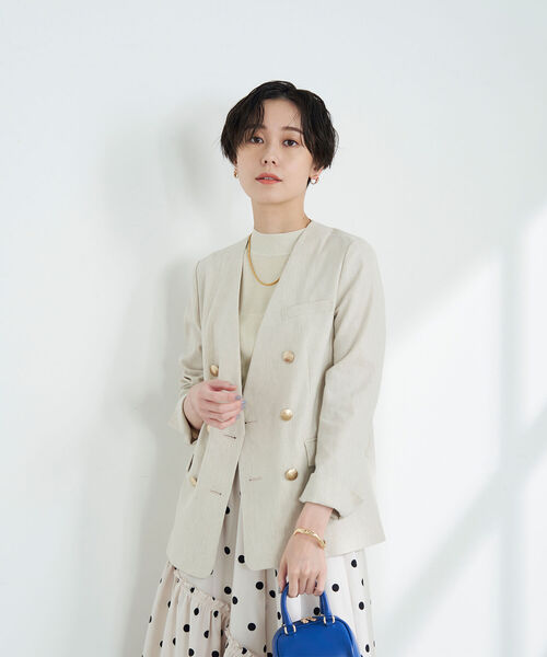 NOLLEY’S Sophi（ノーリーズソフィ）の「《手洗い可能》綿アセラメノースリーブハイネックプルオーバーニット（ニット/セーター・レディース・ブラック/サックスブルー/シルバー/ゴールド・38/36）」の18枚目の写真