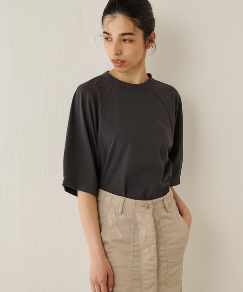 Whim Gazette(ウィムガゼット)の「ラグランプルオーバー(Tシャツ/カットソー・レディース・オフホワイト/チャコールグレー・FREE)」の13枚目の写真