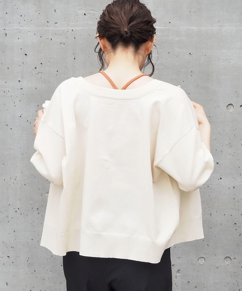 tiptop（ティップトップ）の「【ZOZO限定アイテム】パール釦半袖カーディガン（カーディガン/ボレロ・レディース・ブラック/ホワイト系その他/アイボリー/ライトグリーン/サックスブルー/レッド・FREE）」の10枚目の写真