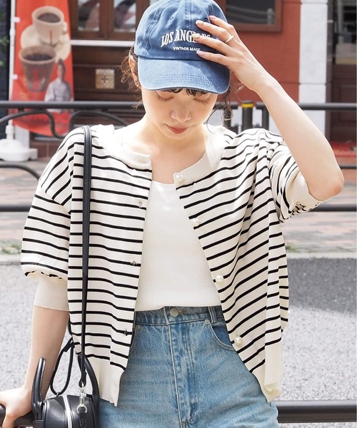 tiptop（ティップトップ）の「【ZOZO限定アイテム】パール釦半袖カーディガン（カーディガン/ボレロ・レディース・ブラック/ホワイト系その他/アイボリー/ライトグリーン/サックスブルー/レッド・FREE）」の15枚目の写真