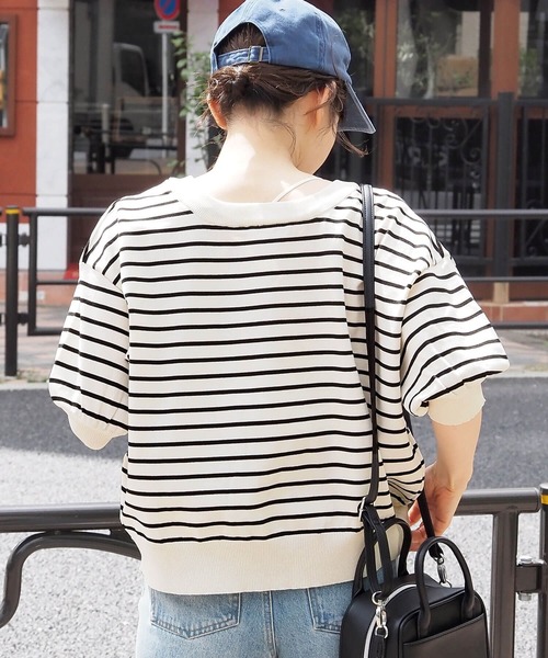 tiptop（ティップトップ）の「【ZOZO限定アイテム】パール釦半袖カーディガン（カーディガン/ボレロ・レディース・ブラック/ホワイト系その他/アイボリー/ライトグリーン/サックスブルー/レッド・FREE）」の16枚目の写真