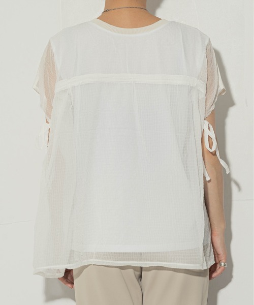 ottilie(オティーリエ)の「tricot tricot ドロストプルオーバー ★(Tシャツ/カットソー・レディース・オフホワイト/ベージュ/イエロー・FREE)」の4枚目の写真
