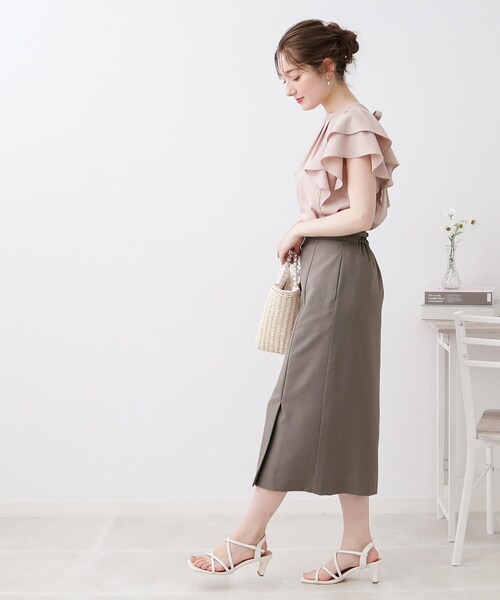 couture brooch（クチュールブローチ）の「◆ビットベルト付タイトスカート（スカート・レディース・ブラウン系その他/ネイビー・36/38/42/40）」の21枚目の写真