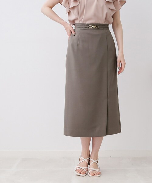 couture brooch（クチュールブローチ）の「◆ビットベルト付タイトスカート（スカート・レディース・ブラウン系その他/ネイビー・36/38/42/40）」の11枚目の写真