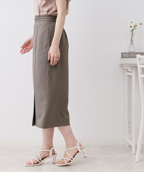 couture brooch（クチュールブローチ）の「◆ビットベルト付タイトスカート（スカート・レディース・ブラウン系その他/ネイビー・36/38/42/40）」の18枚目の写真