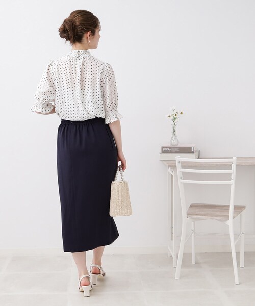 couture brooch（クチュールブローチ）の「◆ビットベルト付タイトスカート（スカート・レディース・ブラウン系その他/ネイビー・36/38/42/40）」の19枚目の写真