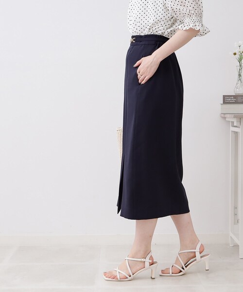 couture brooch（クチュールブローチ）の「◆ビットベルト付タイトスカート（スカート・レディース・ブラウン系その他/ネイビー・36/38/42/40）」の9枚目の写真