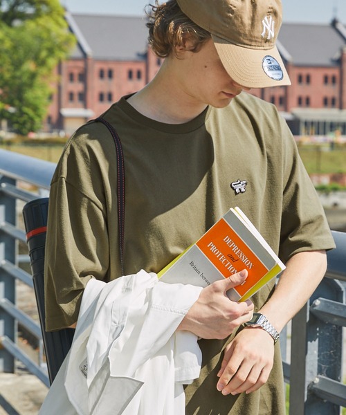 PENNEYS(ぺニーズ)の「PENNEYS/ペニーズ 別注 BE A TIGER ロゴ ワッペン刺繍ワンポイント ルーズ半袖Tシャツ(Tシャツ/カットソー・レディース・ピンク/ホワイト系/ネイビー/オリーブ/アイボリー系/ブラック/ホワイト・L/M)」の5枚目の写真