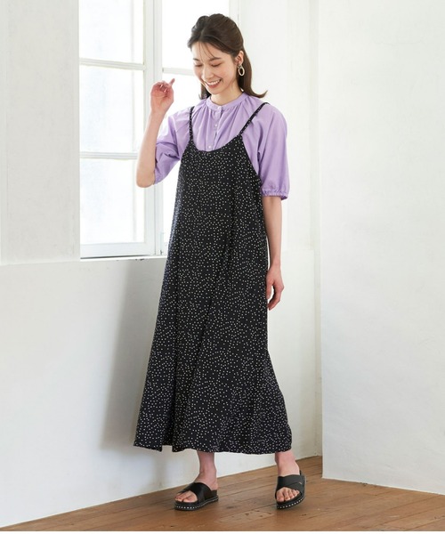 TOKYO SHIRTS（トウキョウシャツ）の「綿麻 バンドカラー ラグラン袖カジュアルシャツ（シャツ/ブラウス・レディース・サックスブルー/ラベンダー・M/L）」の6枚目の写真