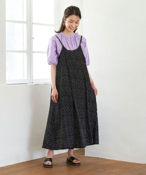 TOKYO SHIRTS（トウキョウシャツ）の「綿麻 バンドカラー ラグラン袖カジュアルシャツ（シャツ/ブラウス・レディース・サックスブルー/ラベンダー・M/L）」の8枚目の写真