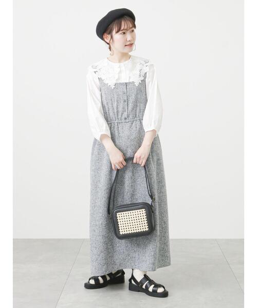 ehka sopo（エヘカソポ）の「カゴメ編みショルダーバッグ（ハンドバッグ・レディース・ベージュ/キャメル/ブラック・ﾌﾘ-）」の5枚目の写真