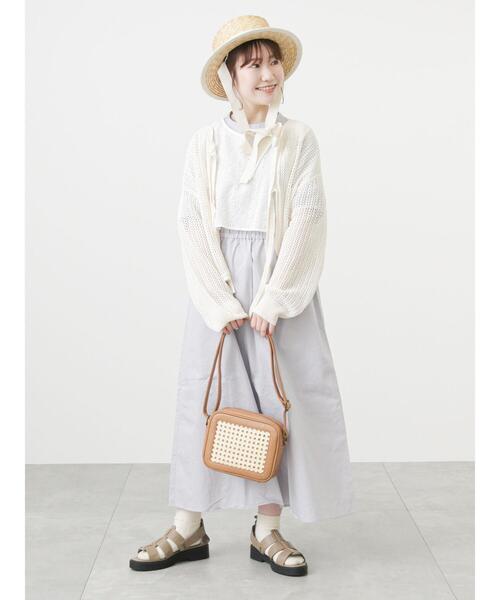 ehka sopo（エヘカソポ）の「カゴメ編みショルダーバッグ（ハンドバッグ・レディース・ベージュ/キャメル/ブラック・ﾌﾘ-）」の9枚目の写真