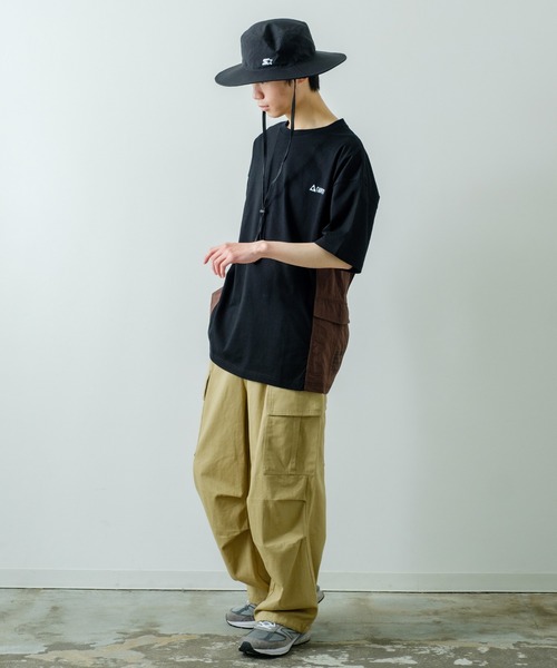 STARTER(スターター)の「【STARTER】別注 タスラン バケット サファリハット STA23-105(ハット・メンズ・パープル/キャメル/ブラック/グリーン・FREE)」の5枚目の写真