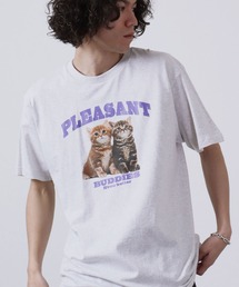 MODISH GAZE（モディシュガゼ）の「MODISH GAZE アニマルプリント半袖Tシャツ CATプリント（Tシャツ/カットソー）」