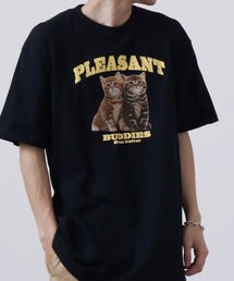 MODISH GAZE（モディシュガゼ）の「MODISH GAZE アニマルプリント半袖Tシャツ CATプリント（Tシャツ/カットソー）」